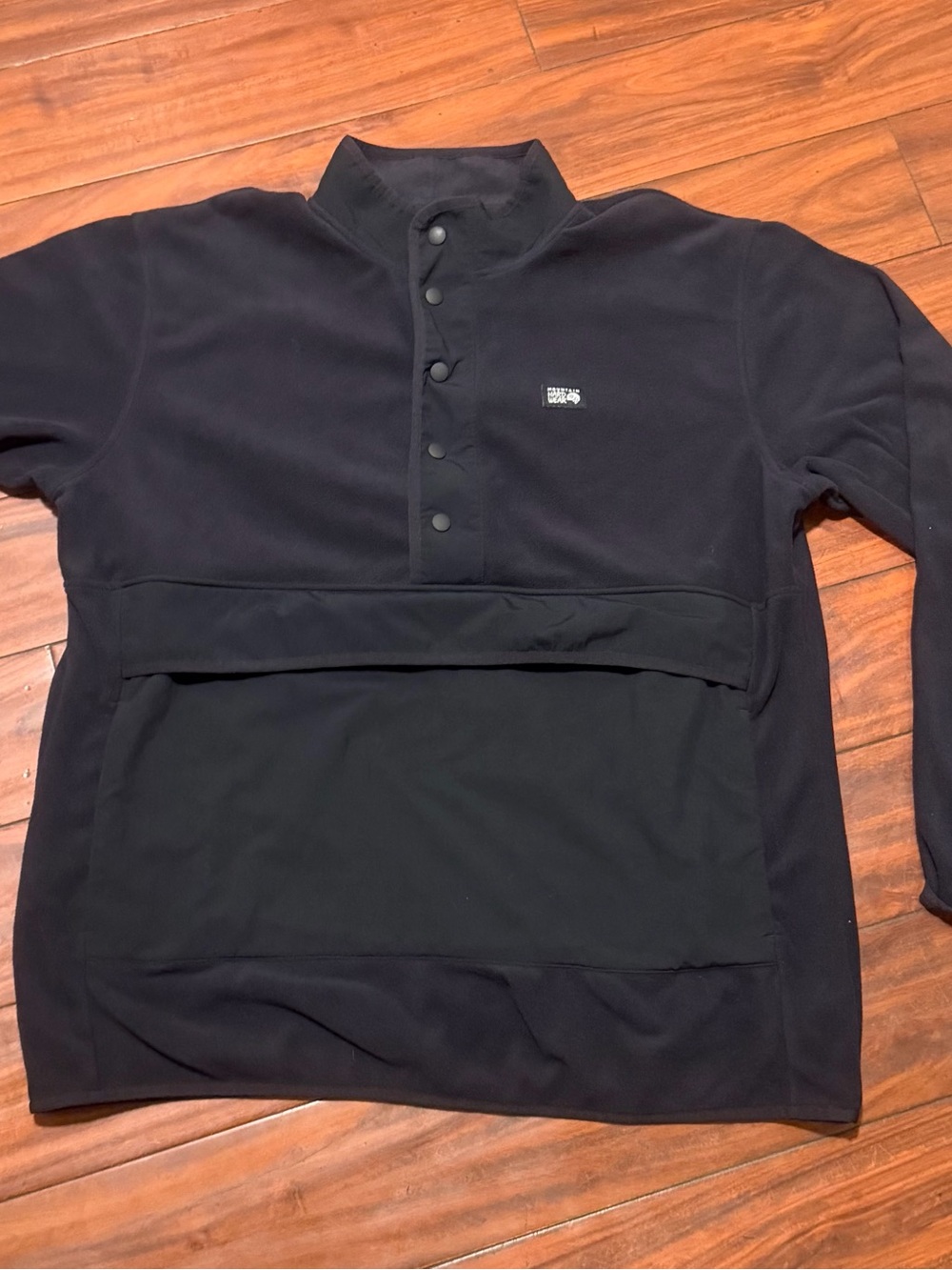 Mountain Hardwear‎ Black Snap-Front Fleece Pullover